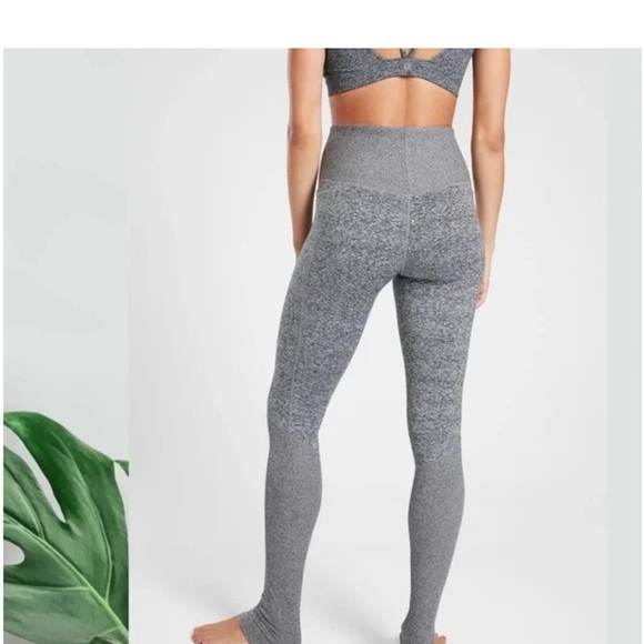 Athleta Exhale Heel Tight Stash Pocket Heather Gray High Waisted Leggings - Picture 3 of 8